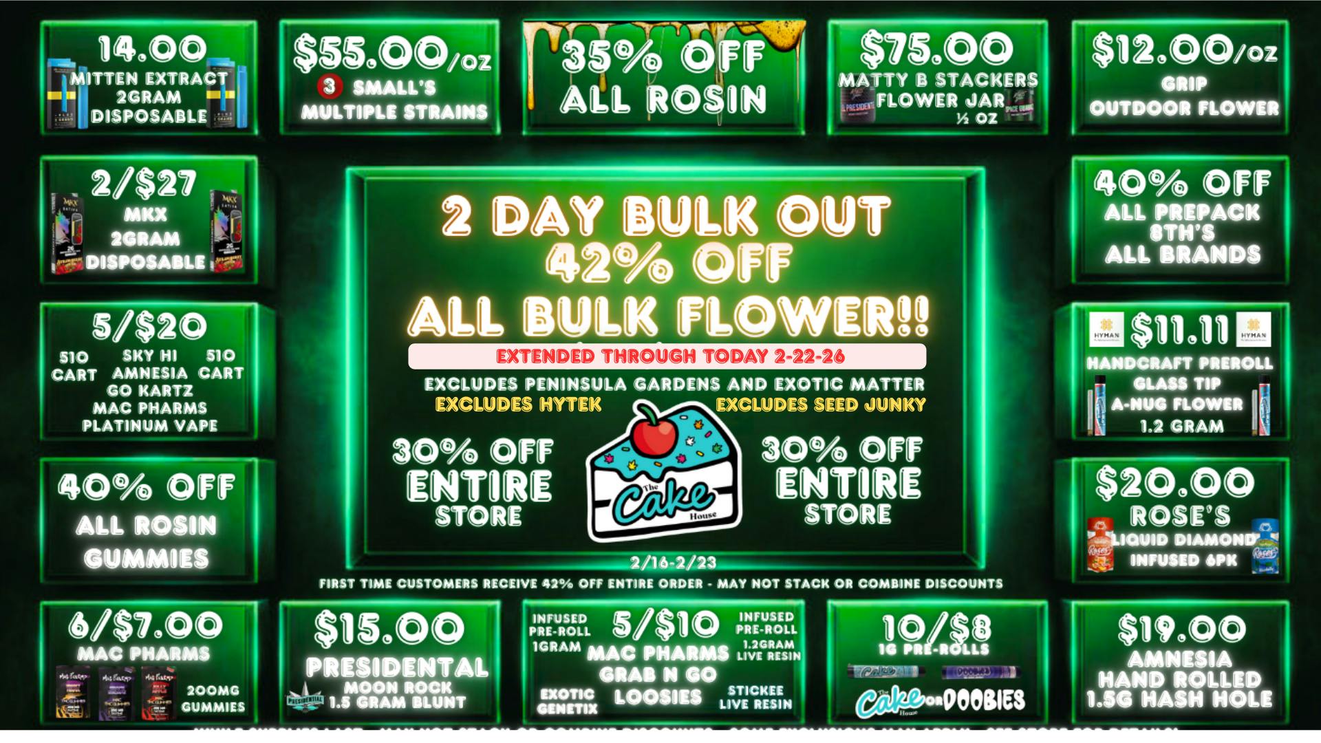 The Cake House - Detroit 42% OFF BULK FLOWER / 30% STORE WIDE