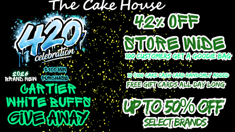 The Cake House - Detroit 420 GIVEAWAY - 42% OFF STORE WIDE