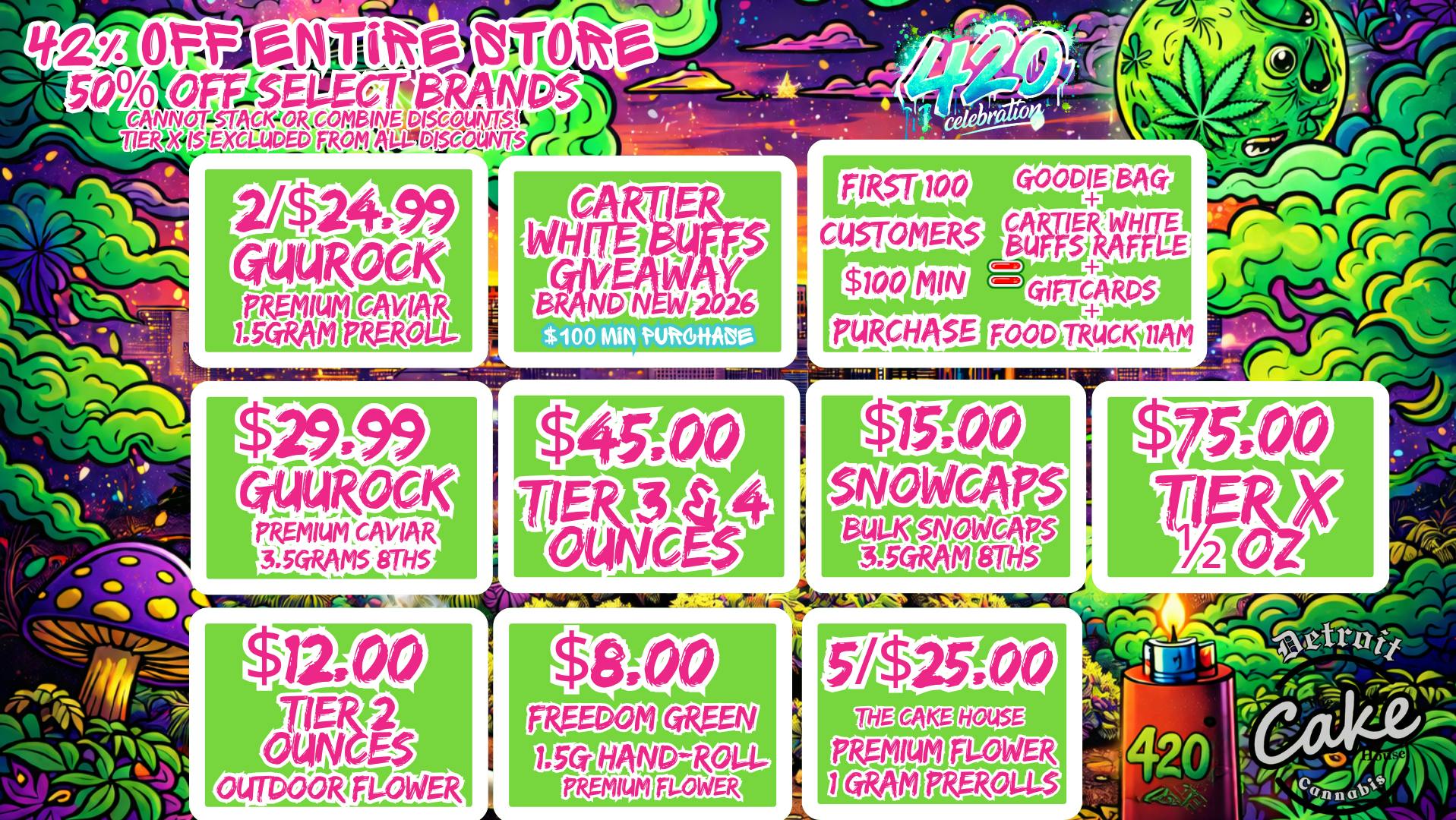 The Cake House - Detroit 420 GIVEAWAY - 42% OFF STORE WIDE