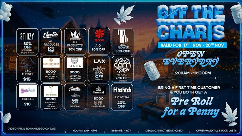 Off The Charts/BAM - Miramar The Snuggle is Real, and so are these Deals !