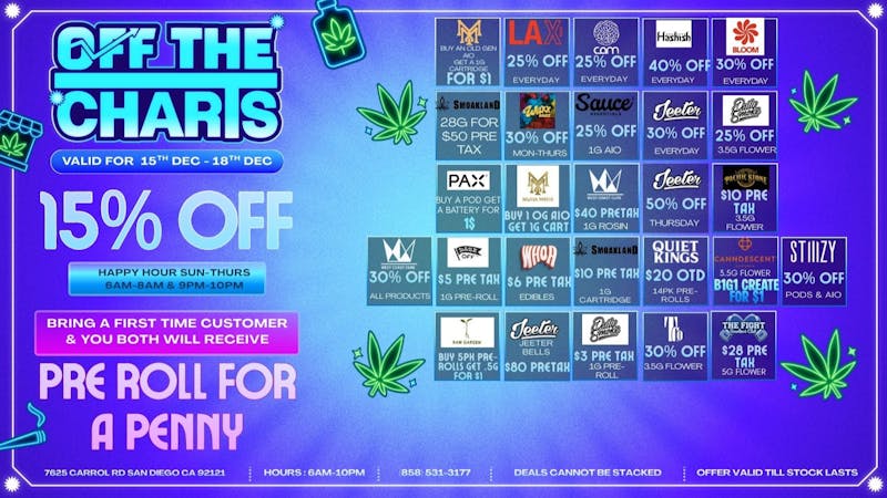 Off The Charts/BAM - Miramar Holiday Deals Can't be Beat!