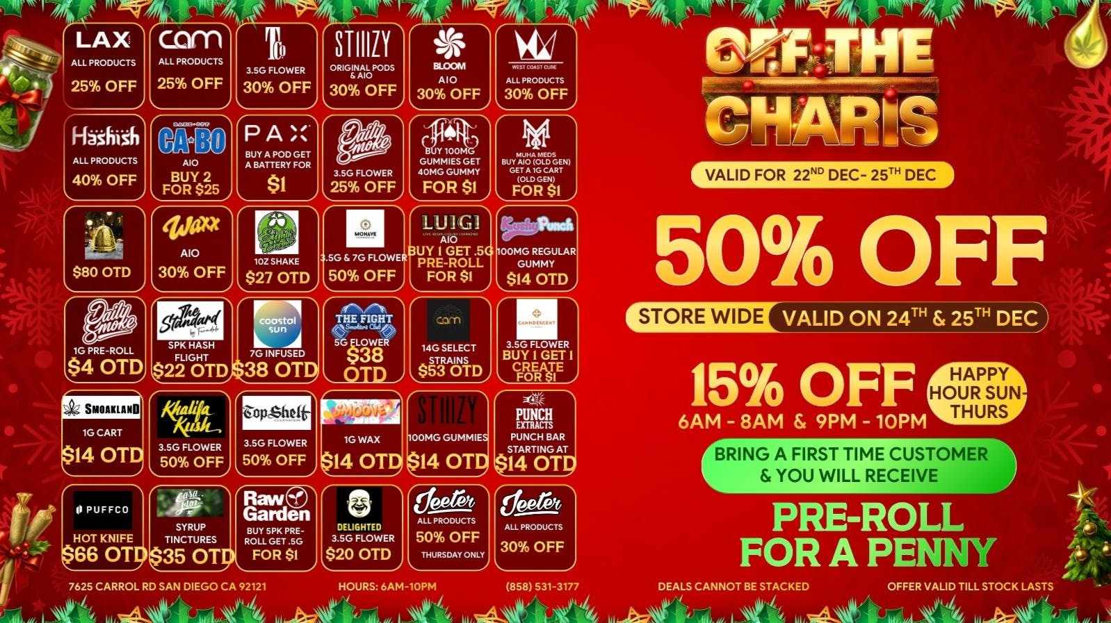 Off The Charts/BAM - Miramar Christmas Tree-mendous Discounts!