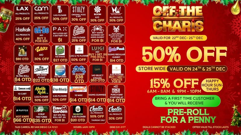 Off The Charts/BAM - Miramar Christmas Tree-mendous Discounts!