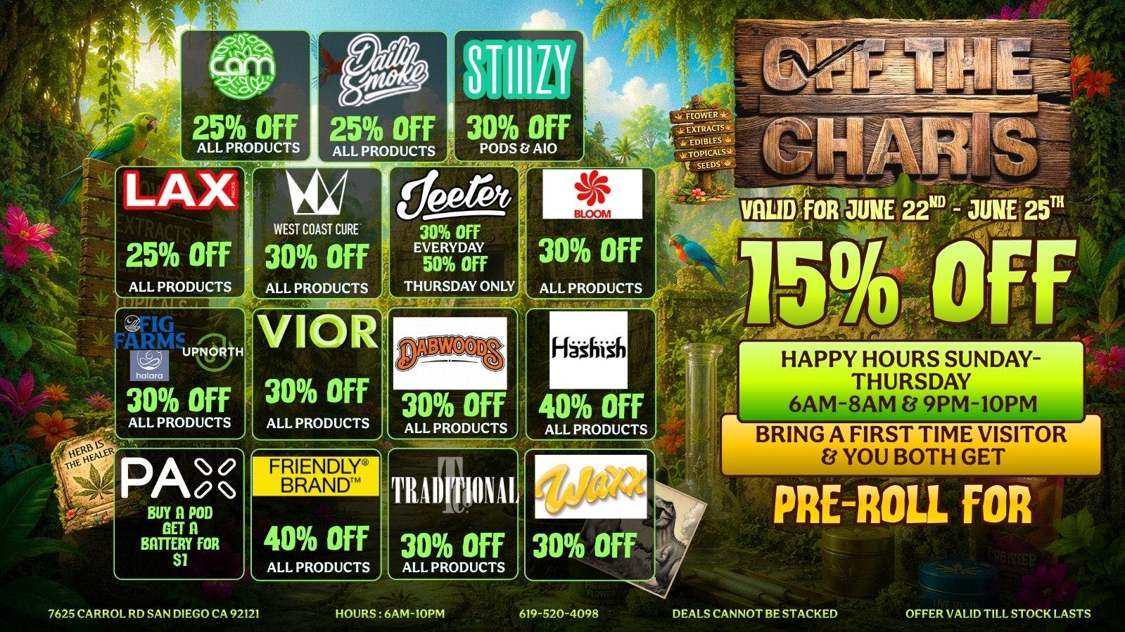 Off the Charts - Miramar Weekday Deals for You!