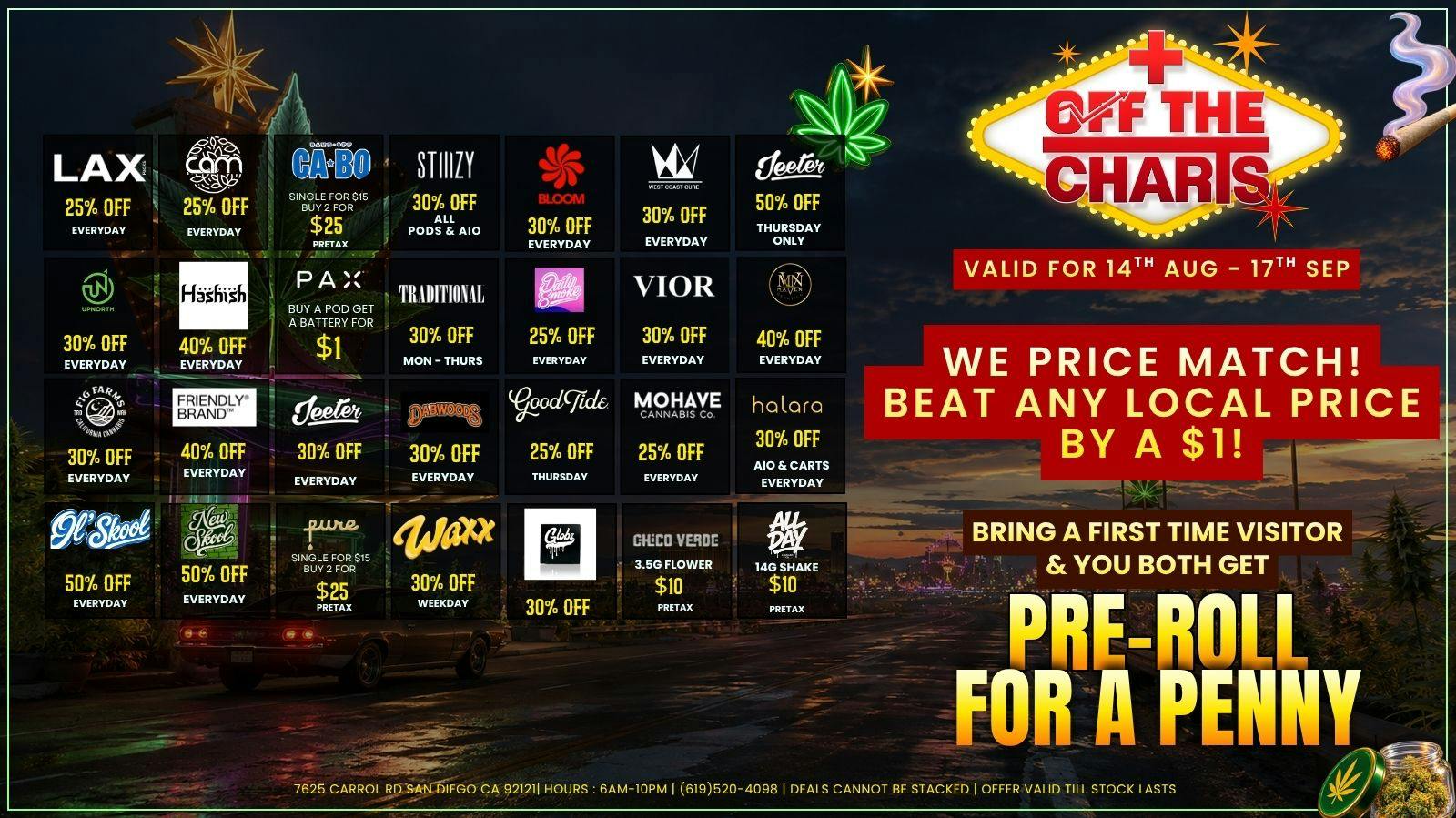 Off the Charts - Miramar Weekday Savings