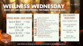 The Forest Baltimore BOGO 50% Off All Concentrates, TINCTURES, TOPICALS