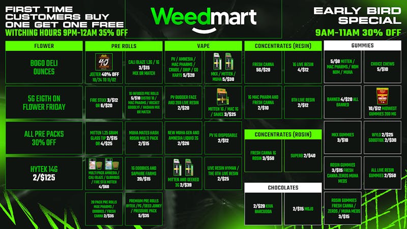 Weedmart - Hamtramck - Detroit BEST DEALS IN THE STATE+50% OFF ALL NEW CUSTOMERS