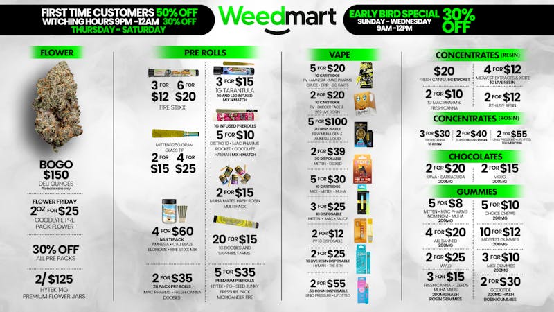 Weedmart - Hamtramck - Detroit Up to 50% Off First Time Customers! 🎉🔥💨