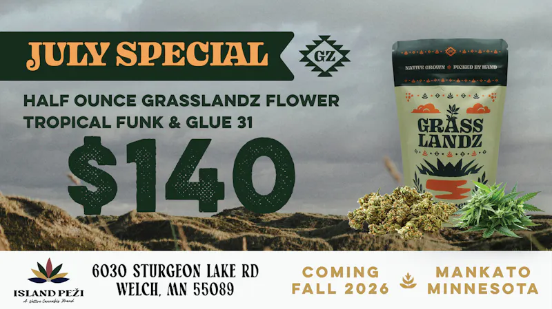 Island Peži 1/2 Ounce of Grasslandz Flower for ONLY $140!