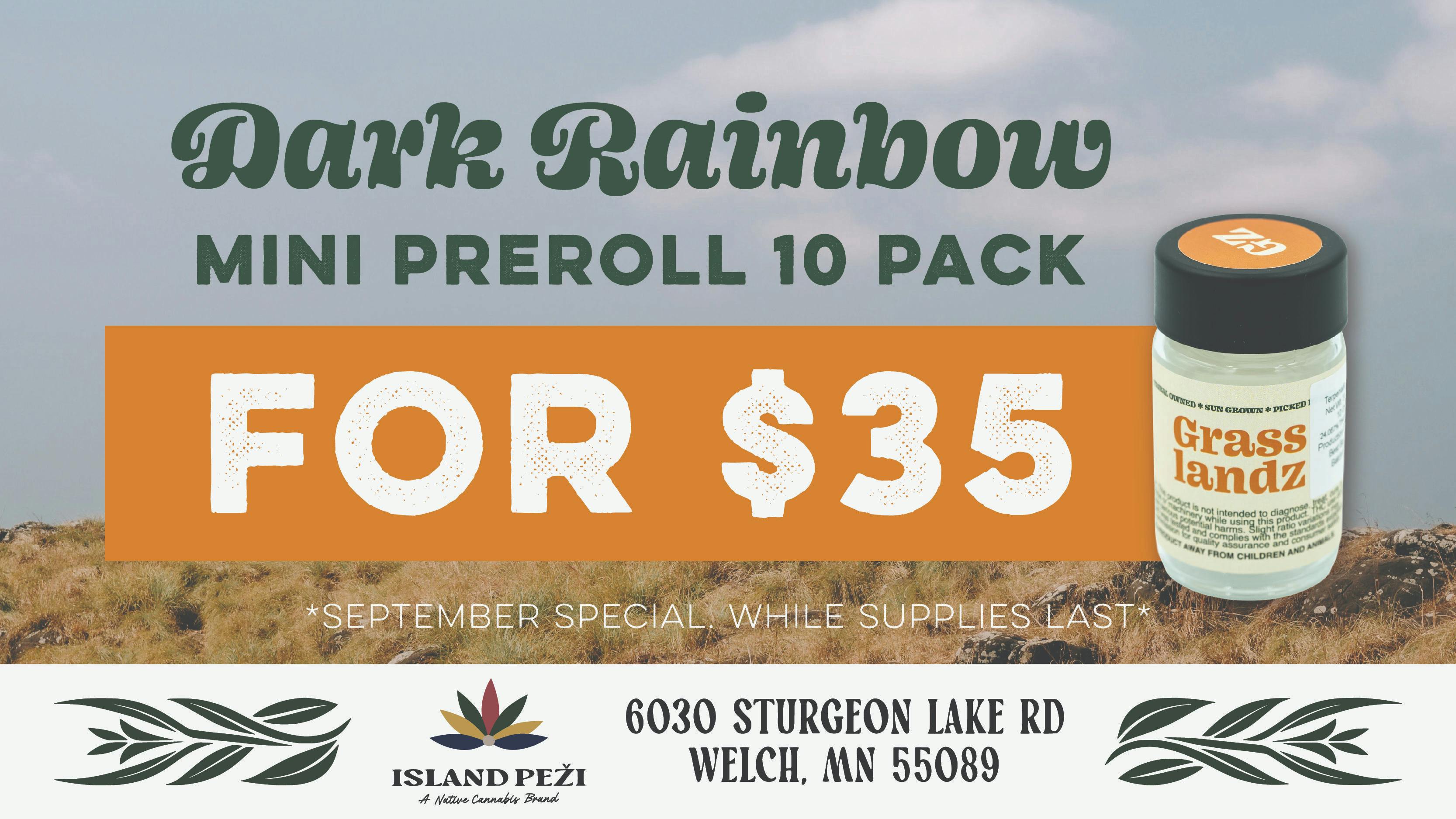 Island Peži Mini Preroll Dark Rainbow 10 Pack for ONLY $35!
