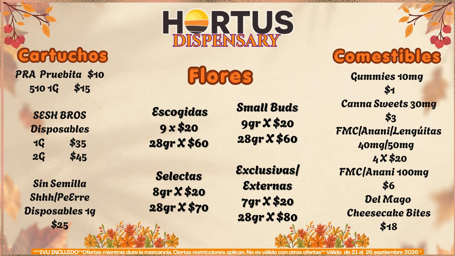 Hortus SEPTIEMBRE SIN FRENOS!