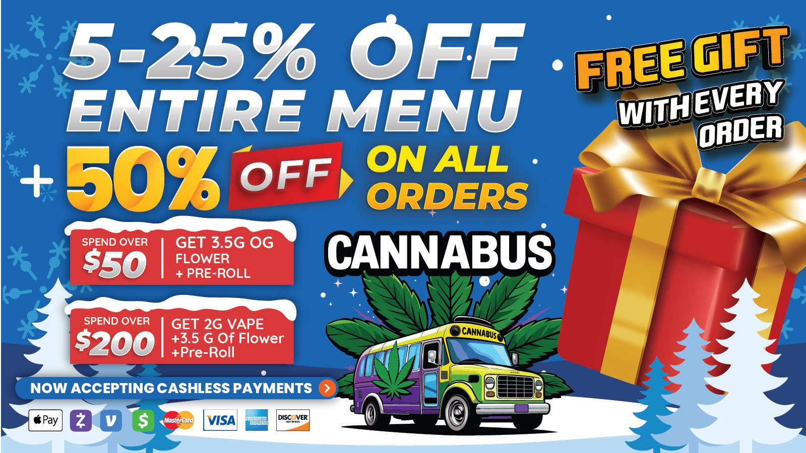 Cannabus WINTER SPECIAL. GET UP TO 75% OFF ALL ORDERS