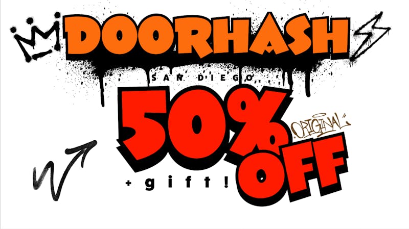 Doorhash - Gaslamp 50% OFF YOUR ORDER AT DOORHASH!