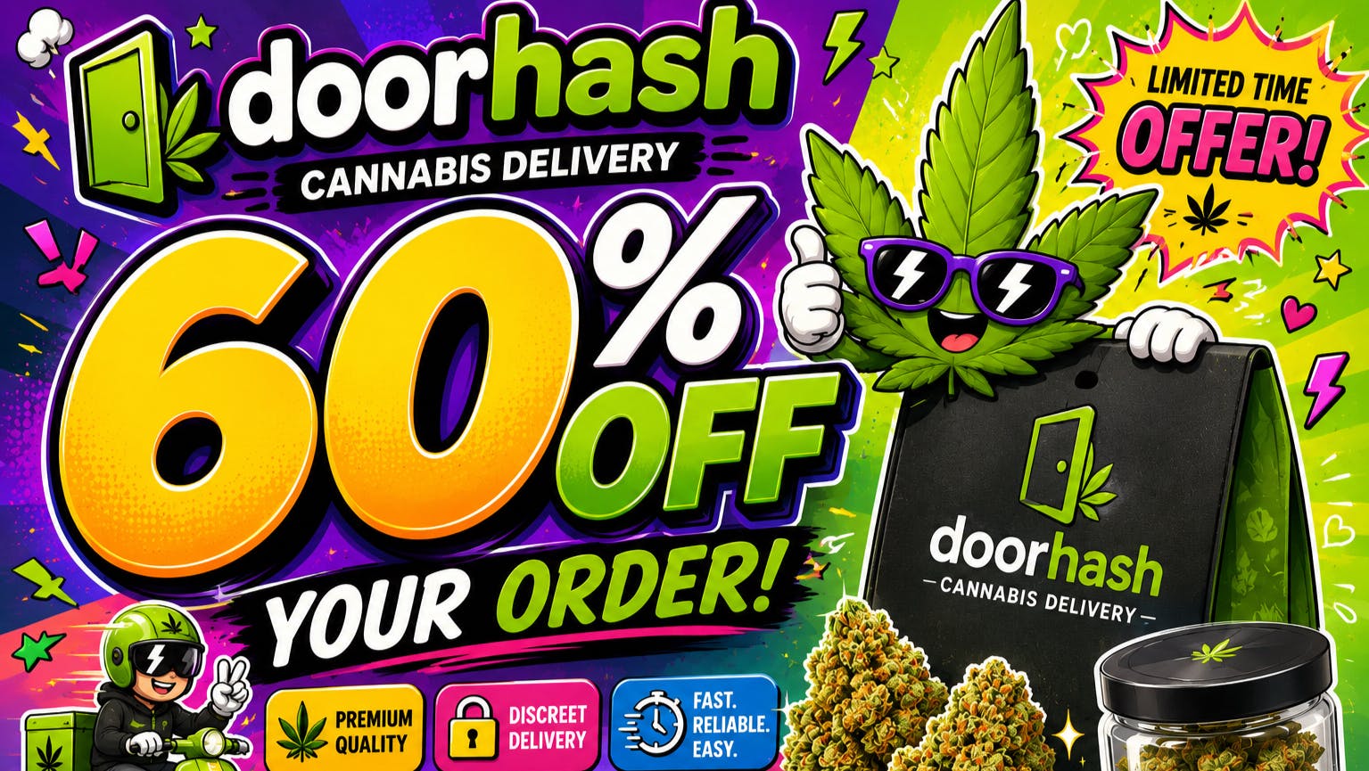 Doorhash - Mission Valley 60% OFF YOUR ORDER + FREE GRAM !!!