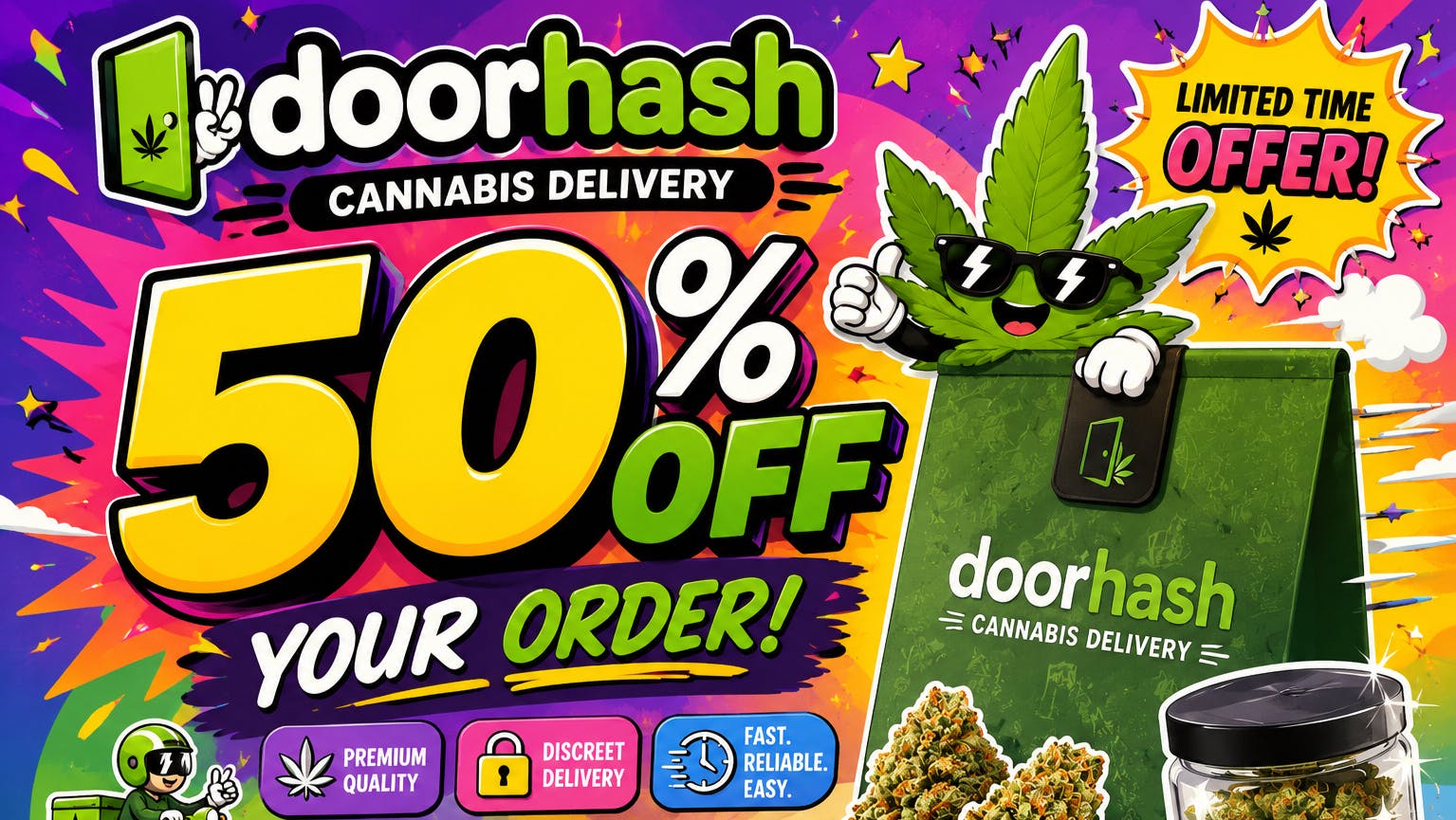 Doorhash - El Cajon 50% OFF YOUR ORDER!! + FREE GRAM!