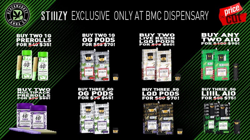 Black Market Cannabis Dispensary Stiiizy Price Cuts!