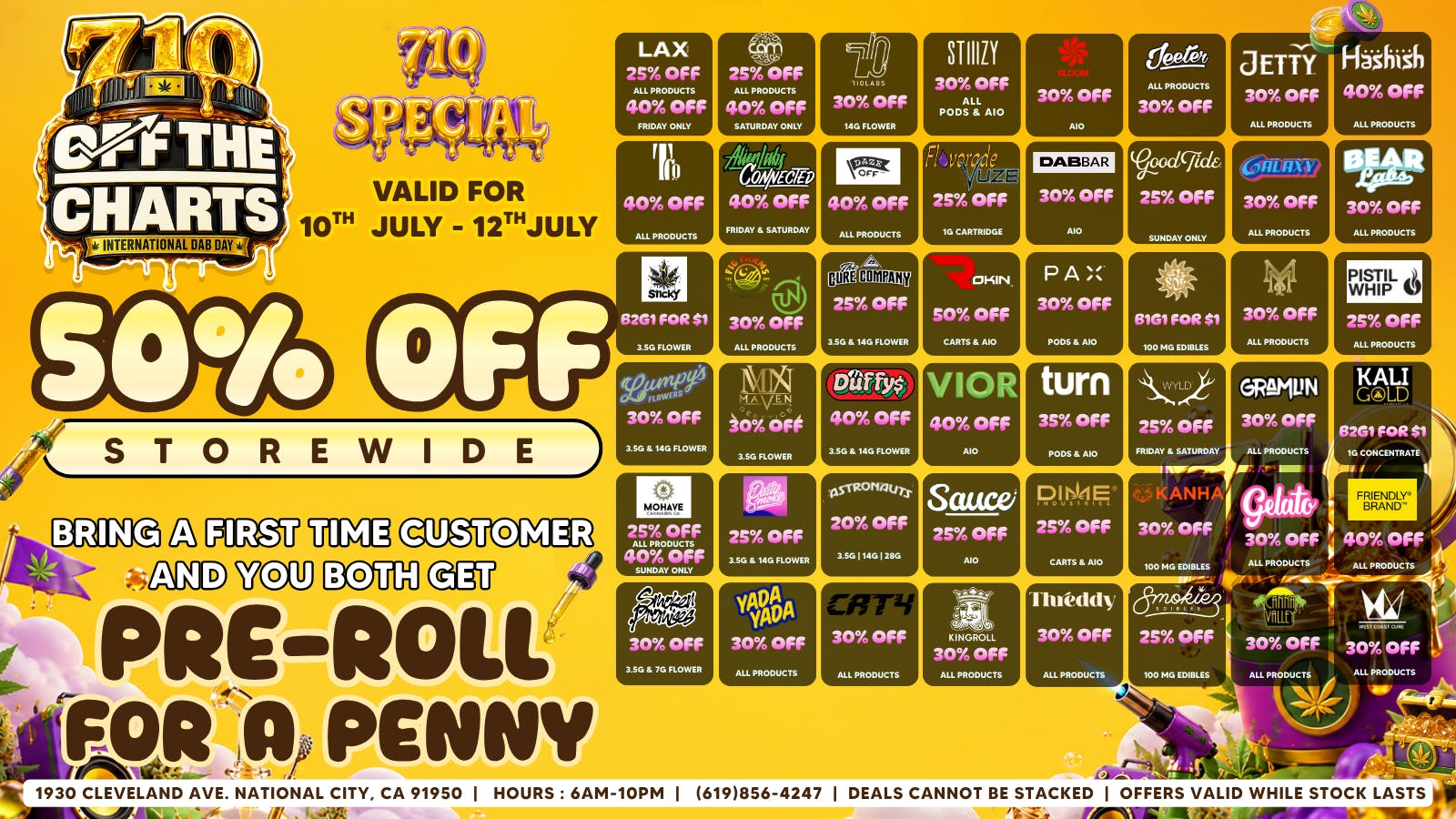 Off the Charts - National City 7/10 SPECIAL DEALS