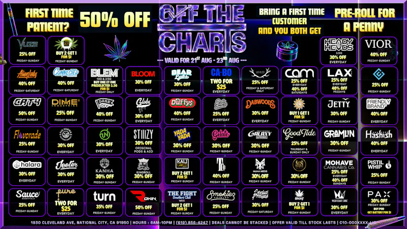 Off the Charts - National City FIRST TIME PATIENTS GET 50% OFF!!😶‍🌫️🔥🍃