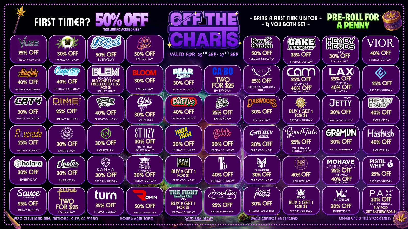 Off the Charts - National City FIRST TIME? 50% OFF STOREWIDE!!😶‍🌫️🍃🔥