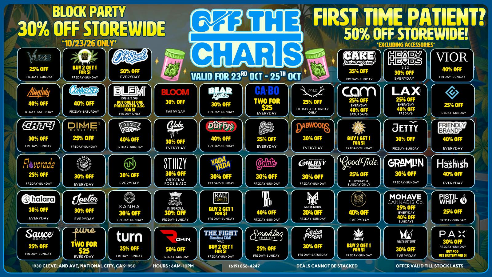 Off the Charts - National City FIRST TIME? 50% OFF STOREWIDE!!😶‍🌫️🍃🔥
