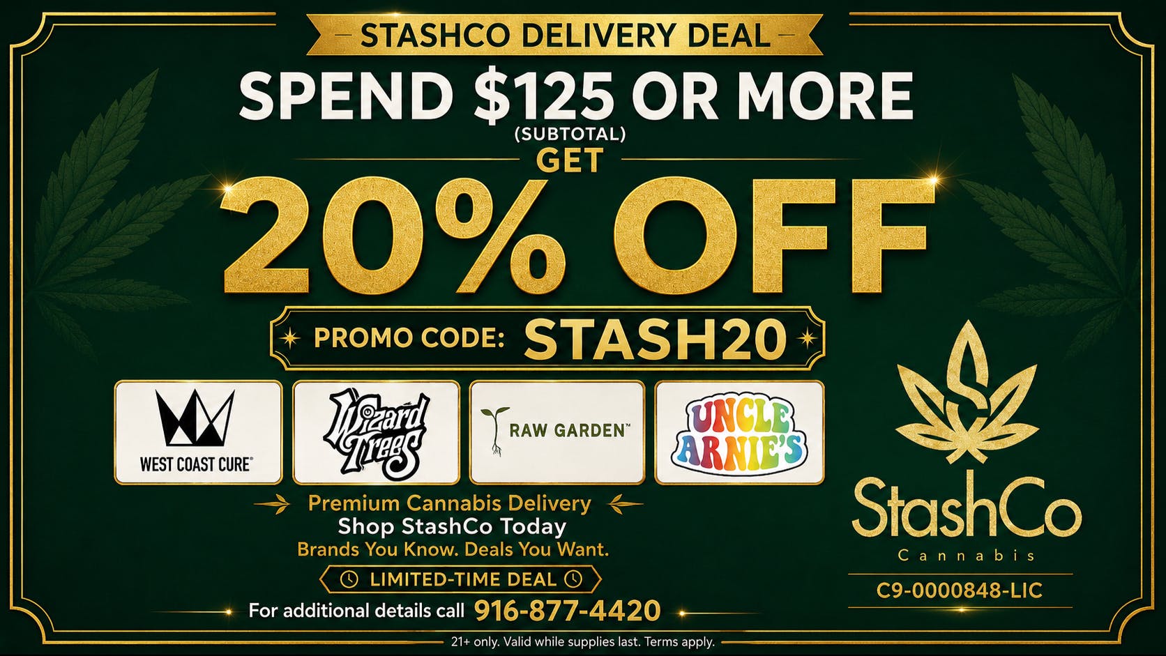 StashCo Spend $125 or more GET 20% OFF!
