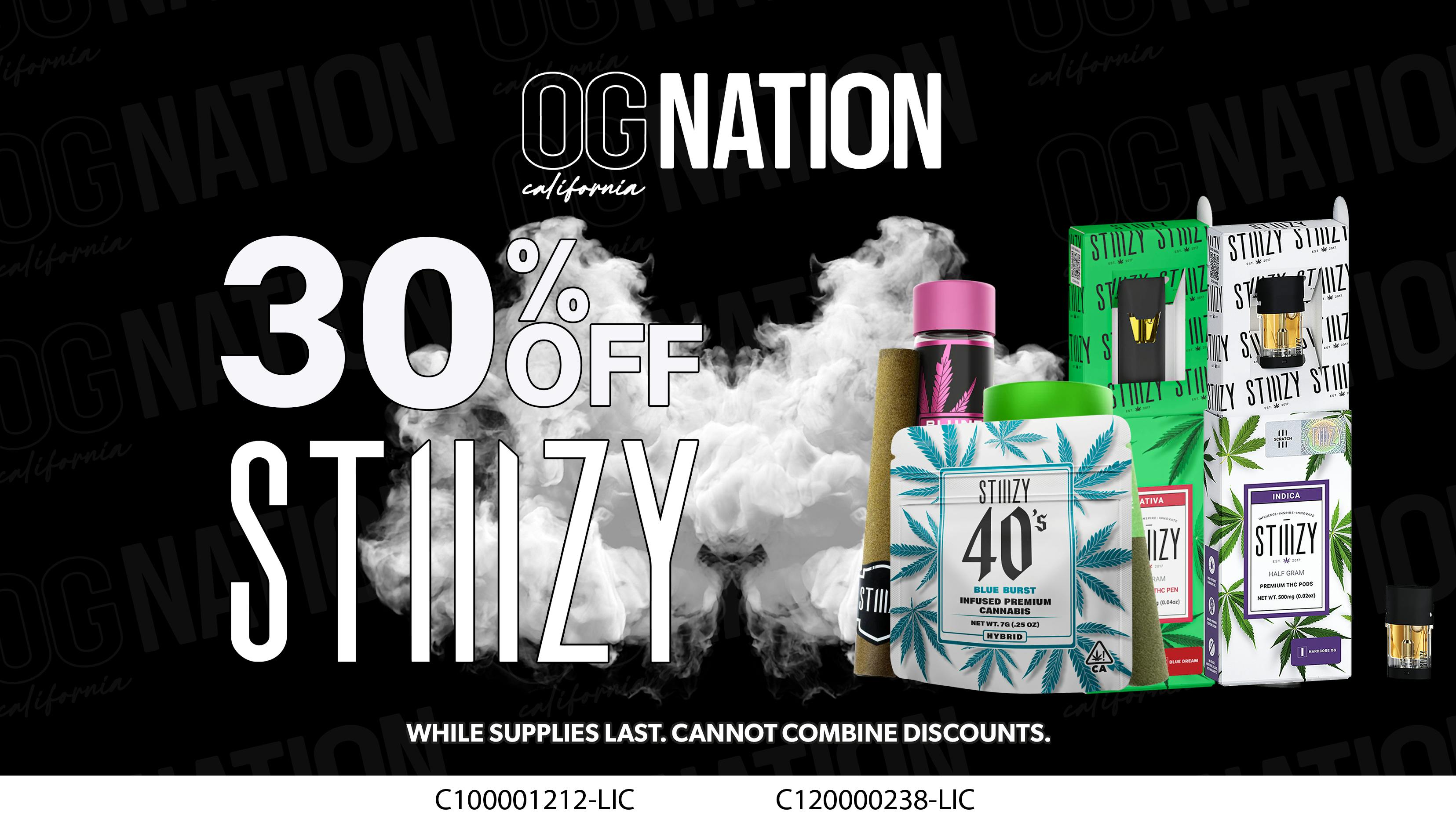OG Nation Delivery Downey 30% Off Stiiizy