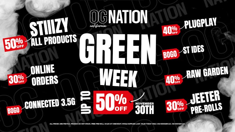 OG NATION - Maywood Up to 50% Off Green Week at OG Nation!