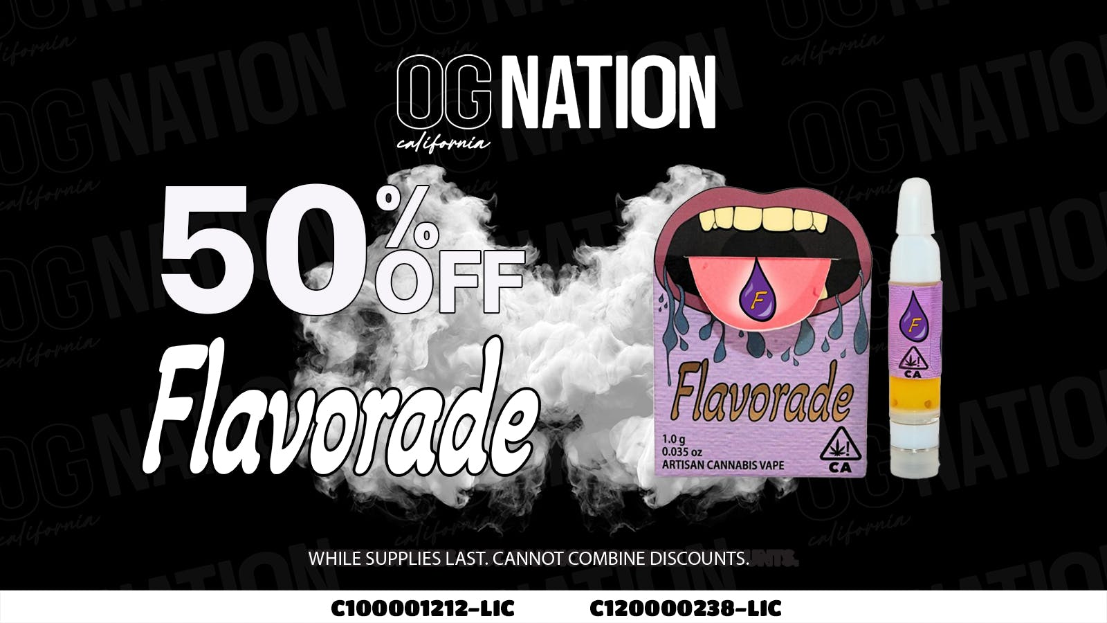OG NATION - El Monte 50% OFF FLAVORADE VAPES