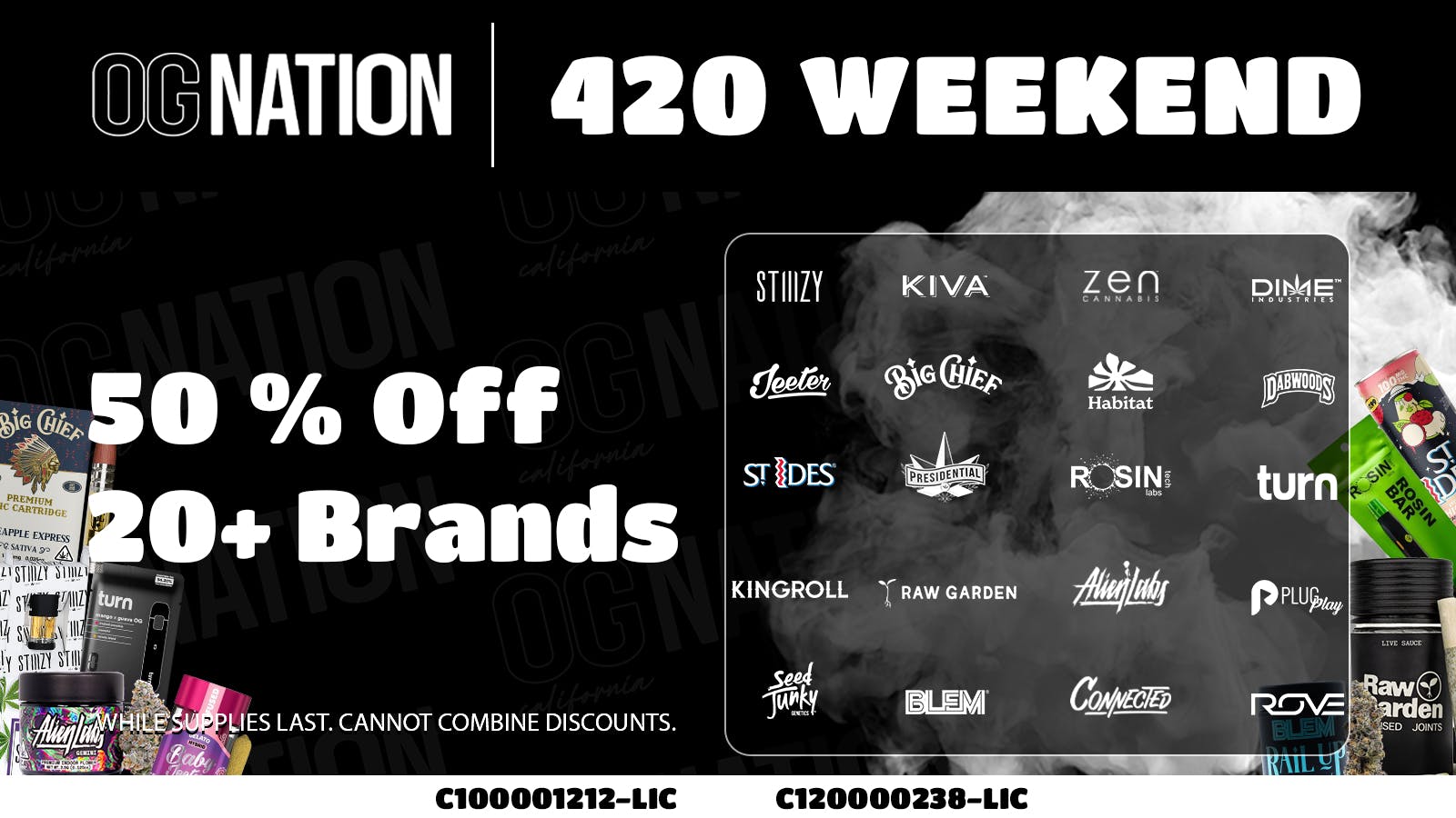 OG Nation Delivery Los Angeles 50% Off Jeeter Prerolls