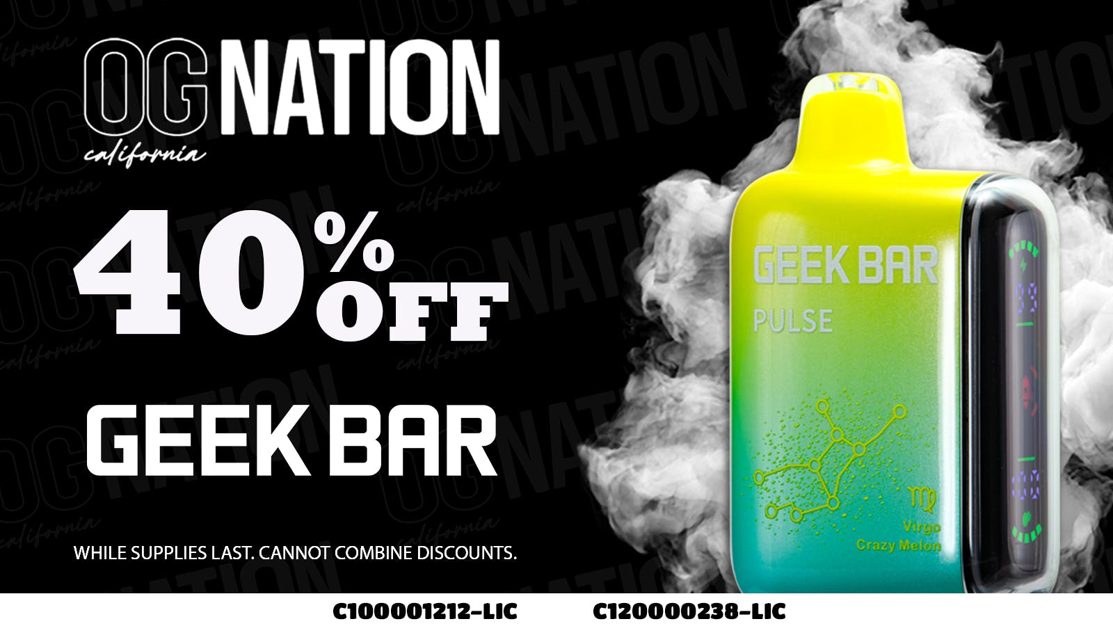OG NATION - Maywood 40% Off Geek Bar