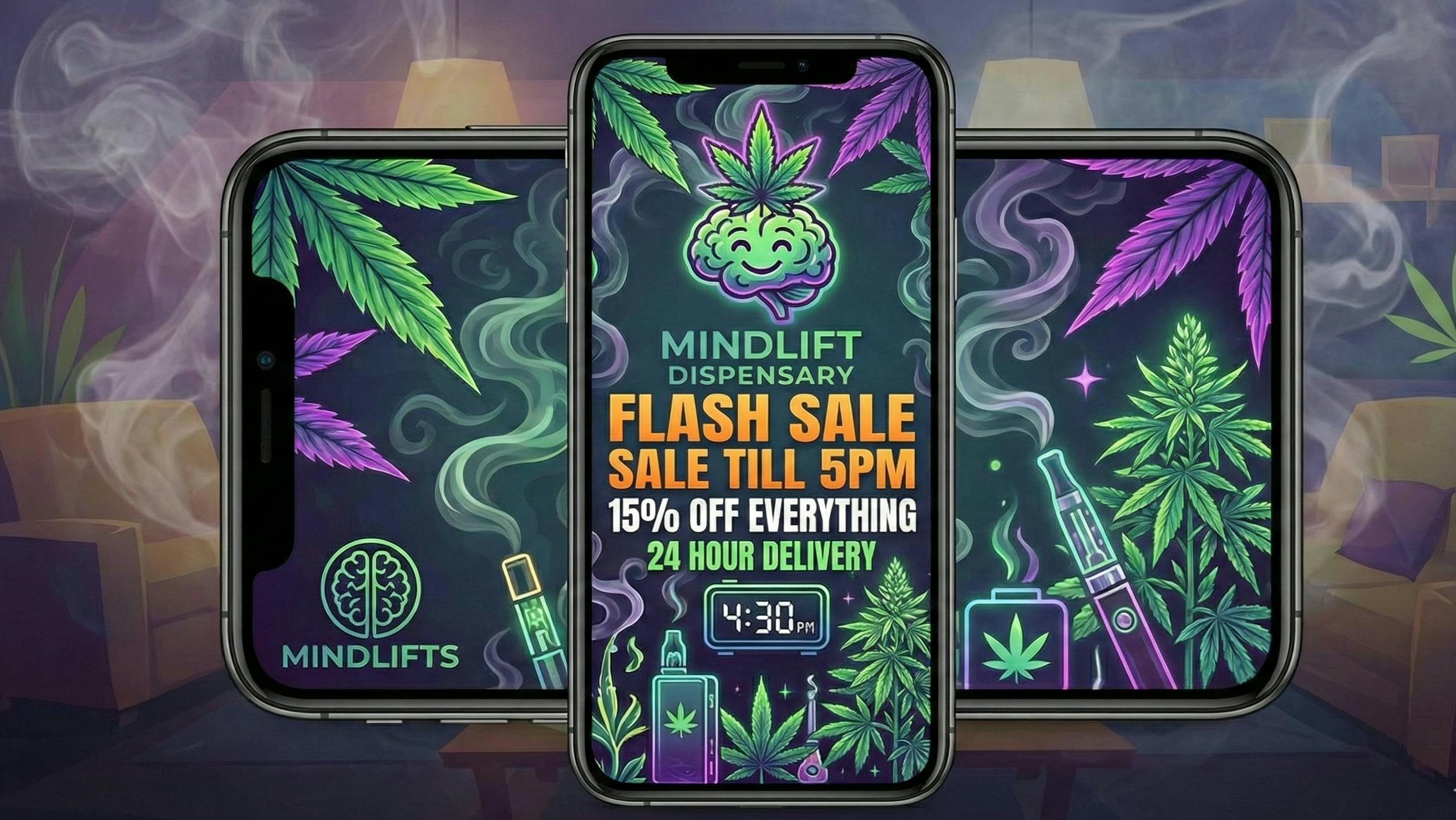 Mindlift Delivery (24 Hours) - Zone 1 Flash Sale 15% Off Everything Till 5pm !