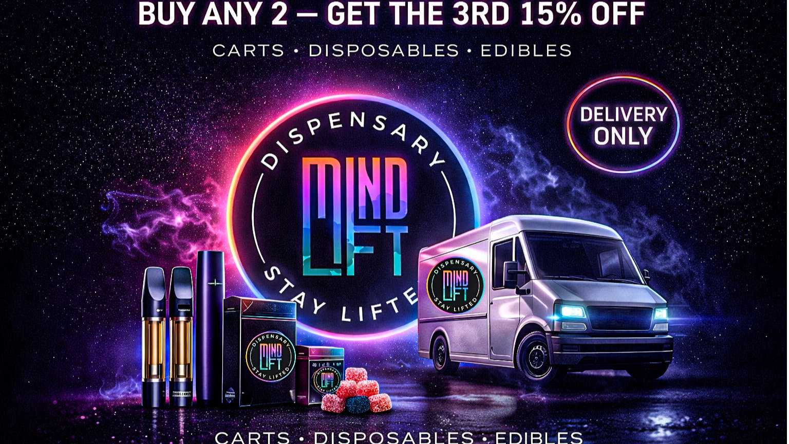 Mindlift Delivery (24 Hours) - Zone 1 BUY TWO AND GET THE THIRD 15% OFF