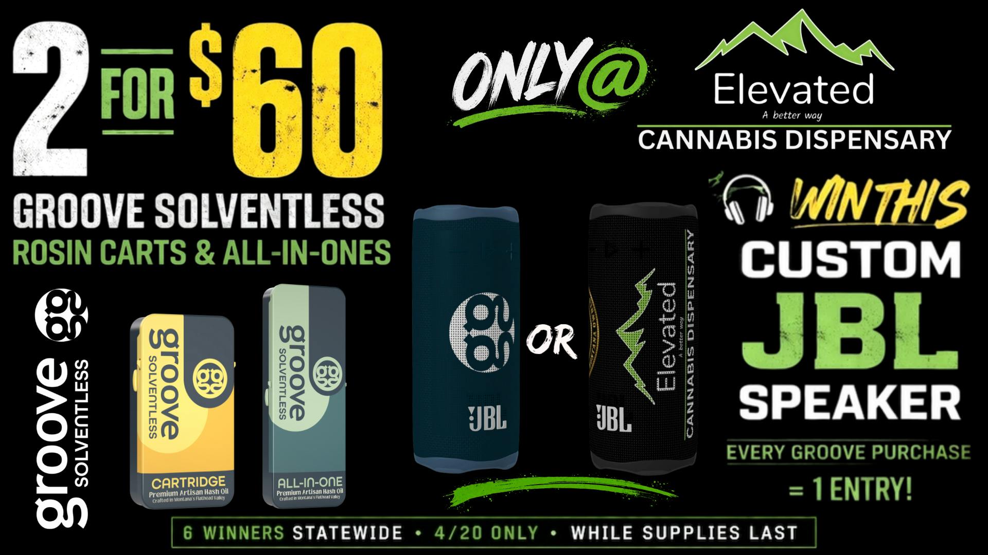 Elevated - Helena Groove Rosin Vapes 2-for-$60 +Drawing!