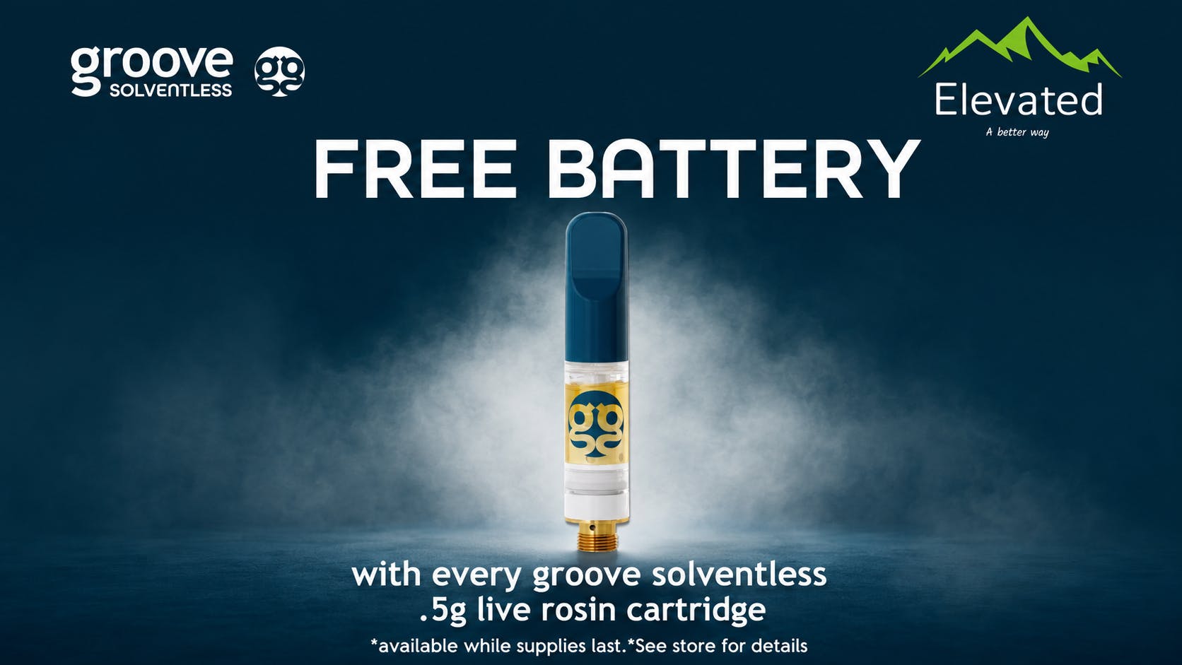 Elevated - Missoula Brooks FREE Groove Battery with Cartridge Purchase
