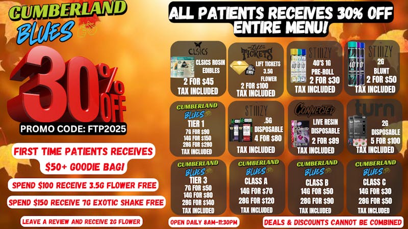Cumberland Blues Delivery - Del Mar 30% OFF & FREE GOODIE BAG & MORE GIFTS