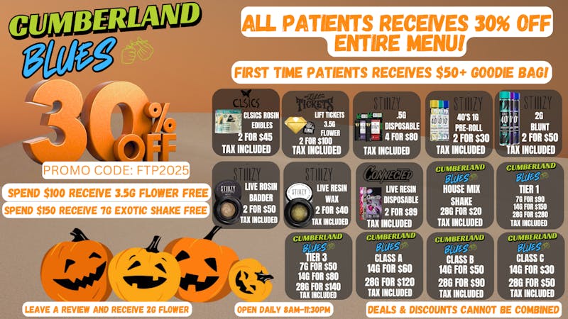 Cumberland Blues Delivery - San Marcos 30% OFF & FREE GOODIE BAG & MORE GIFTS
