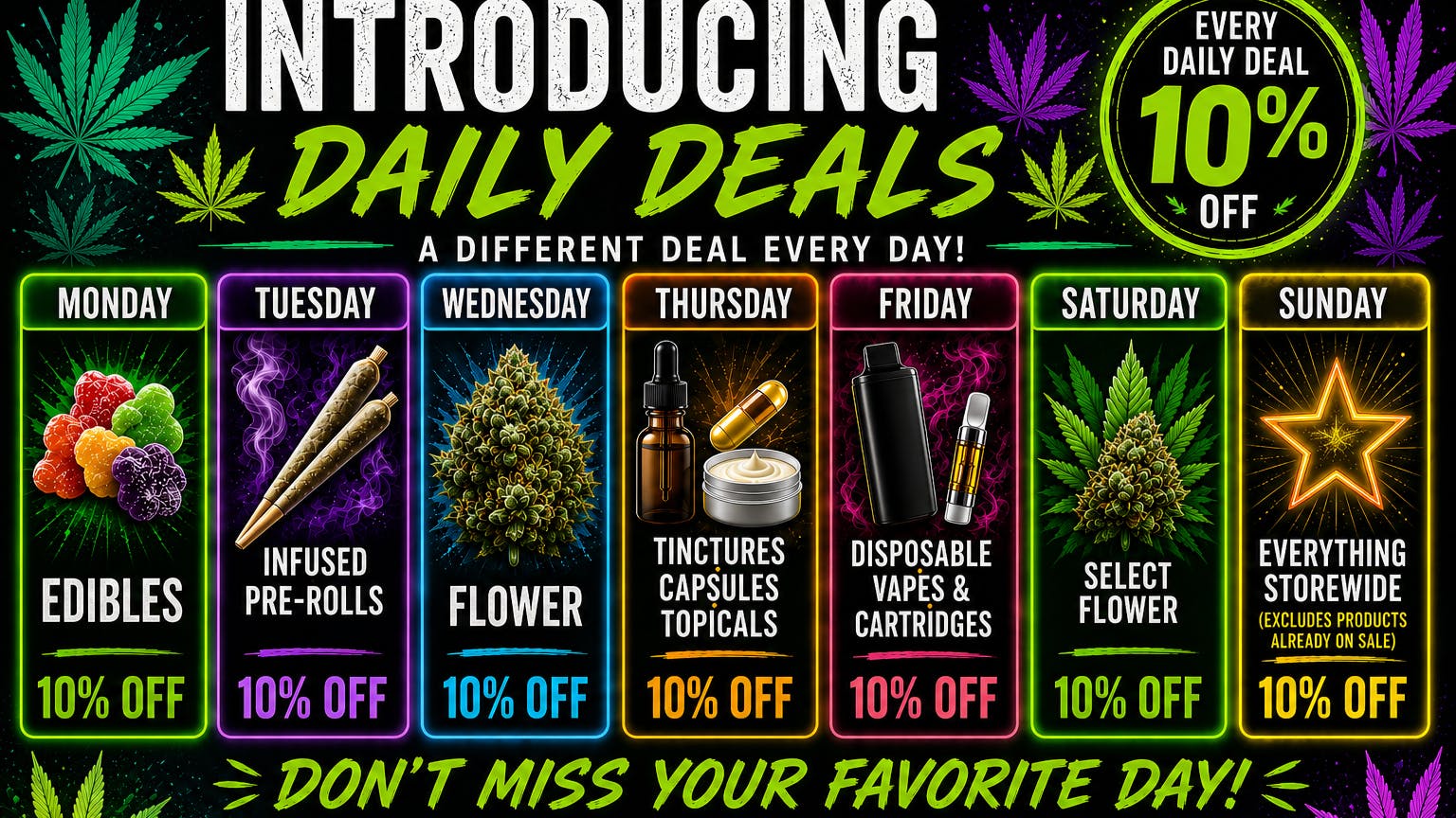 Xclusive Cannabis Oklahoma - South Penn Introducing DAILY DEALS 10% off every day!!