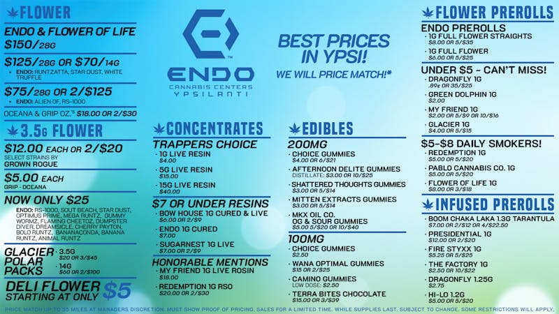 EndoVibe - Ypsi GREAT PRICES DAILY AT ENDO YPSI!