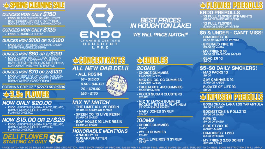 EndoVibe - Houghton Lake - DRIVE THRU OPEN GREAT PRICES DAILY AT ENDO HOUGHTON LAKE!