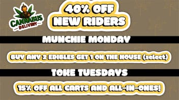Cannabus - Pacific Beach 40% OFF NEW RIDERS & DAILY DEALS FOR ALL TO ENJOY!