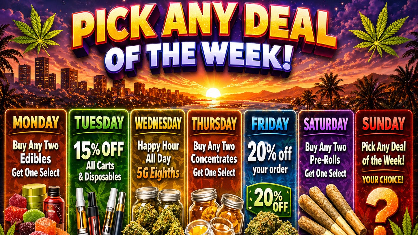 Cannabus - Pacific Beach PICK ANY DEAL OF THE WEEK!! 20% OFF YOUR ORDER!!