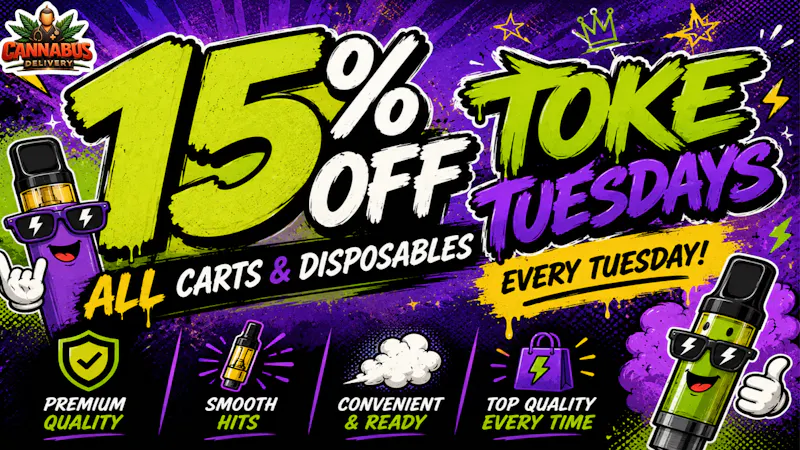 Cannabus - Poway / Mira Mesa 15% OFF ALL CARTS & DISPOSABLES!!!