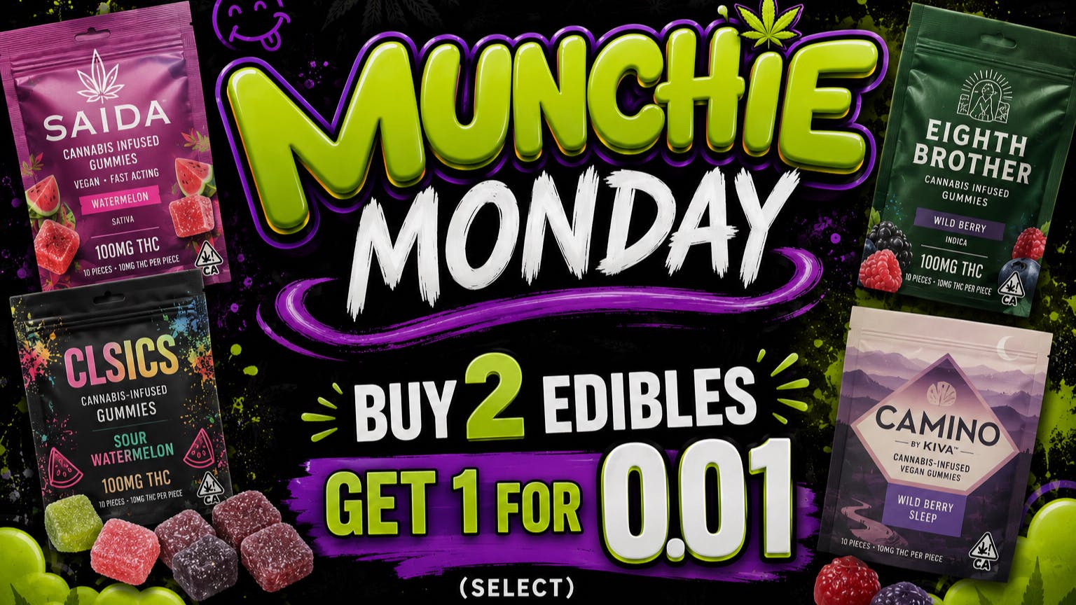 Cannabus - Poway / Mira Mesa EVERY 2 EDIBLES YOU BUY - GET 1 FOR 0.01 (SELECT)!