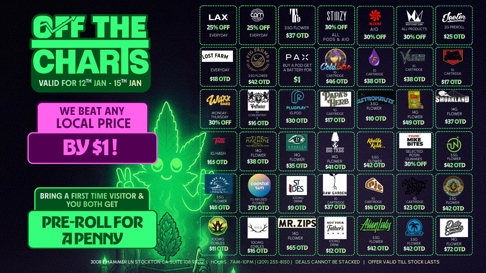 Off the Charts - Stockton BEST DAILY DEALS IN TOWN !!!!