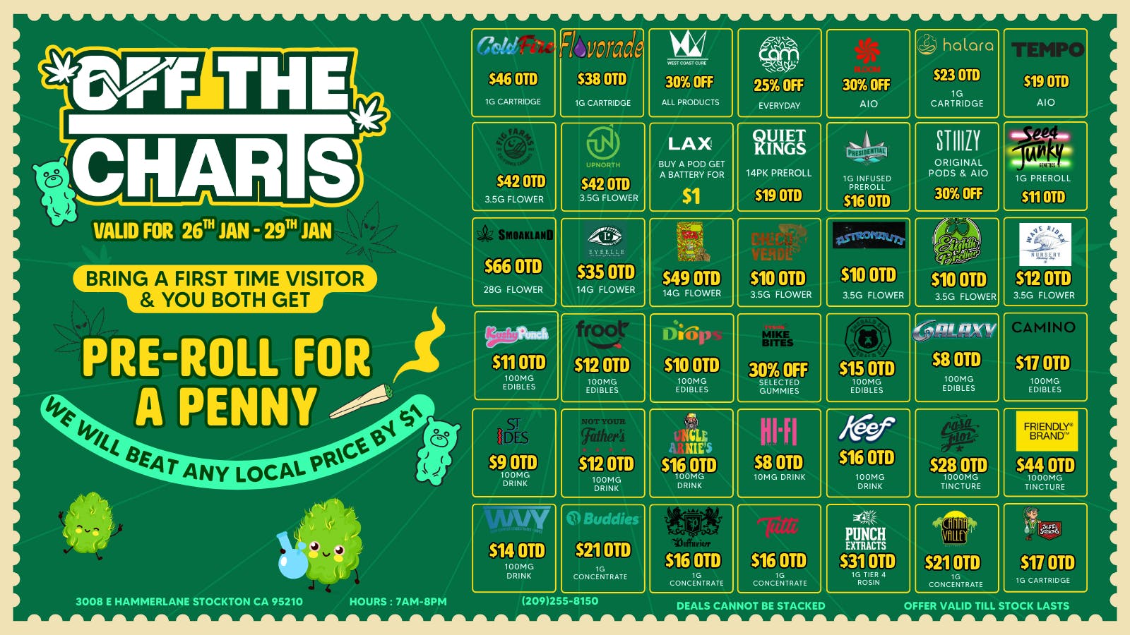 Off the Charts - Stockton BEST DEALS IN TOWN COME ON DOWN