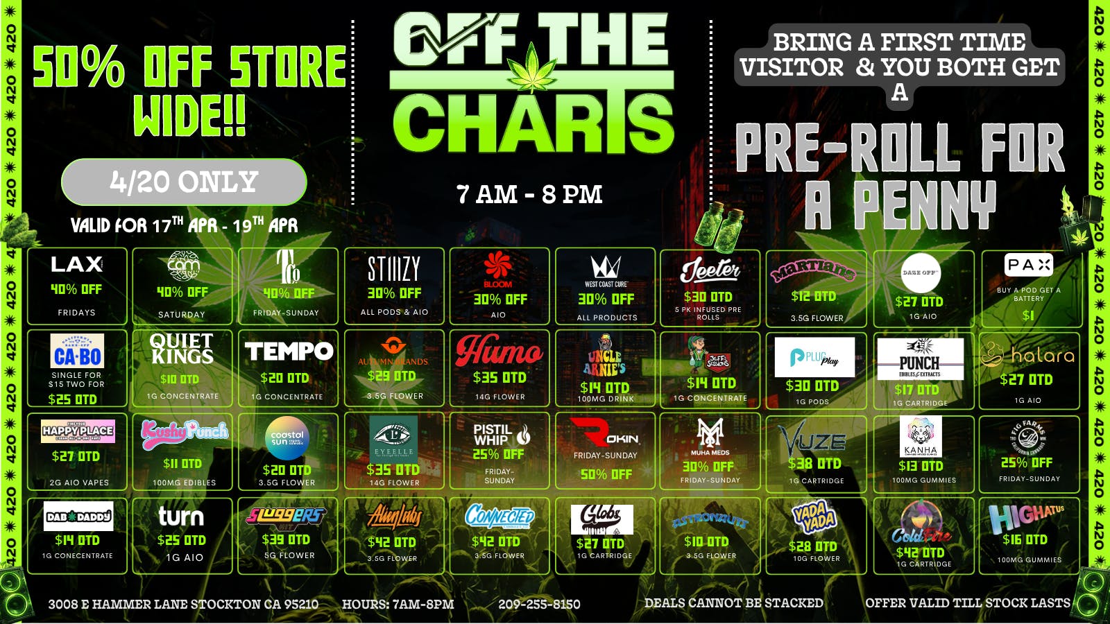 Off the Charts - Stockton BEST DEALS IN TOWN!