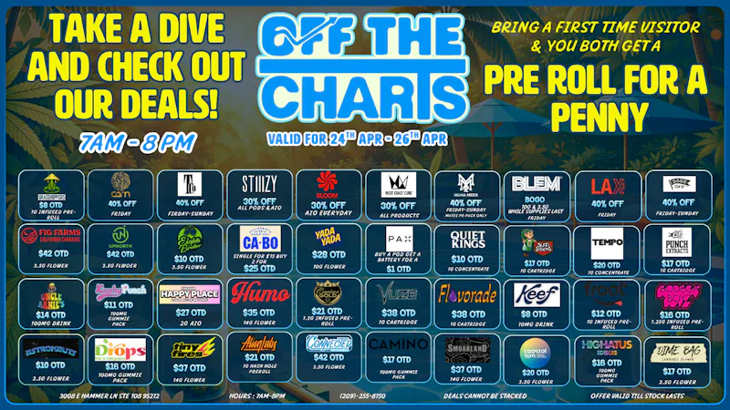 Off the Charts - Stockton BEST DEALS IN TOWN!