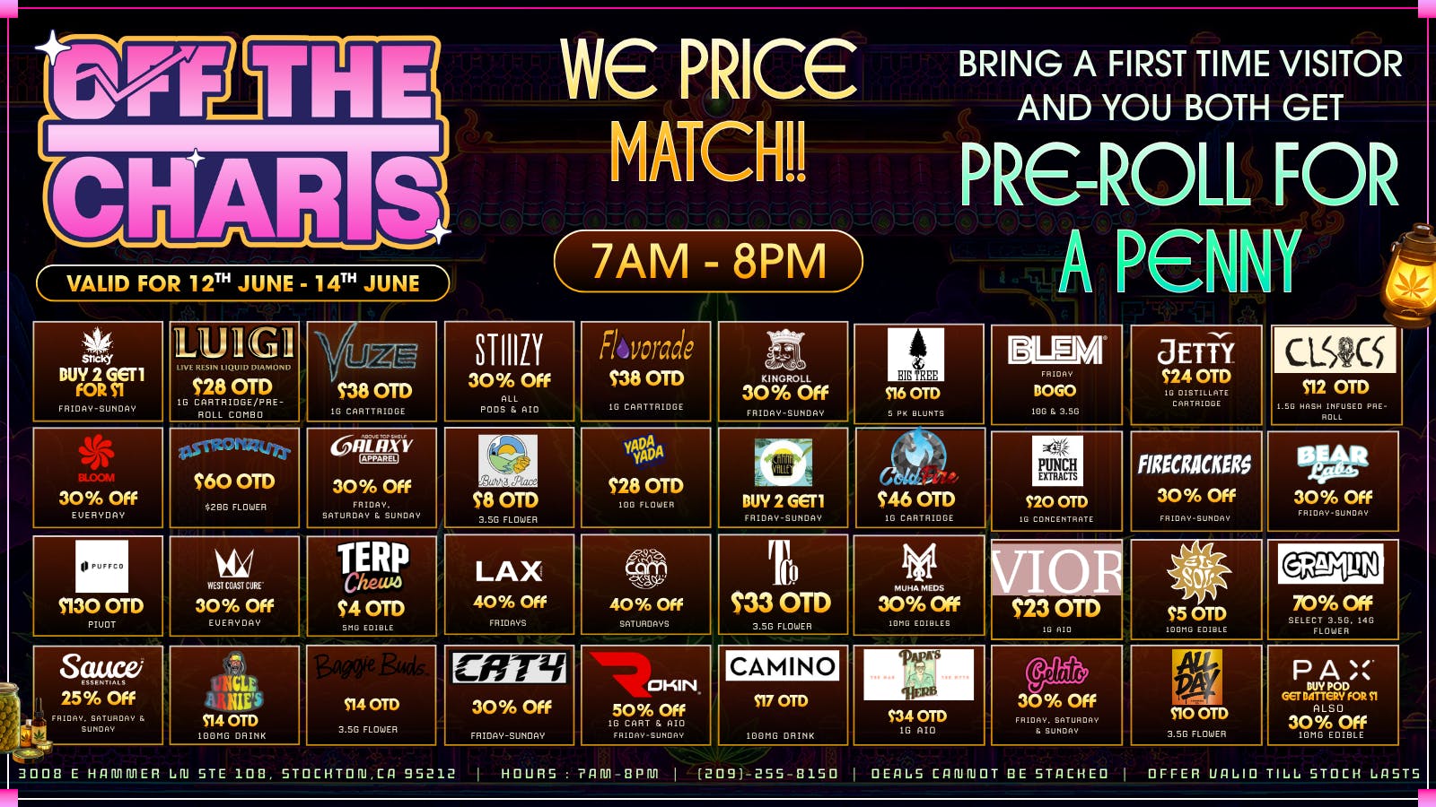 Off the Charts - Stockton BEST DEALS IN TOWN!