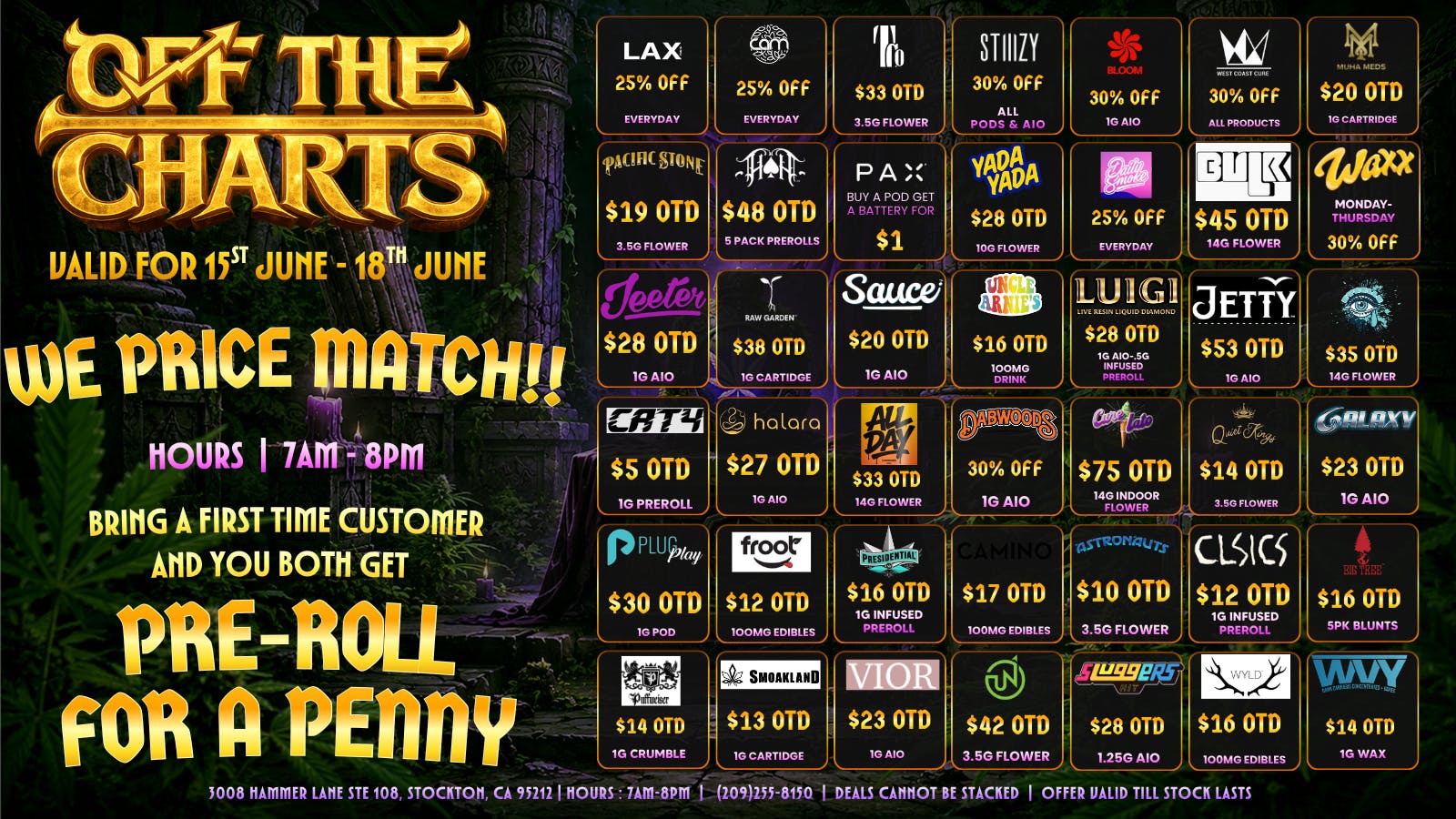 Off the Charts - Stockton Best deals in the 209!!