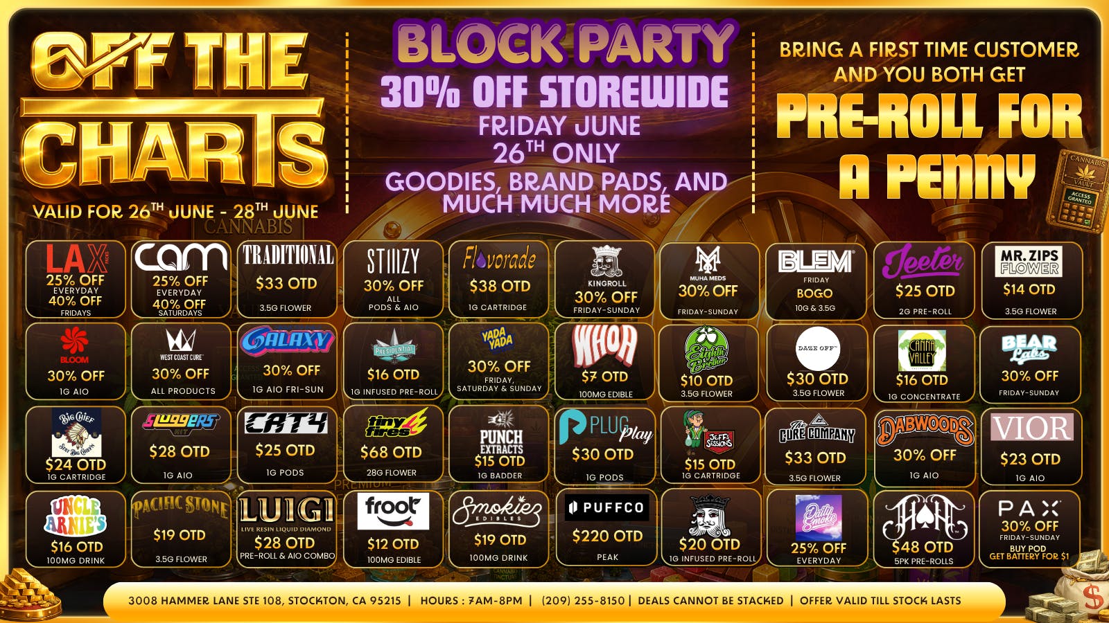 Off the Charts - Stockton BEST DEALS IN TOWN!